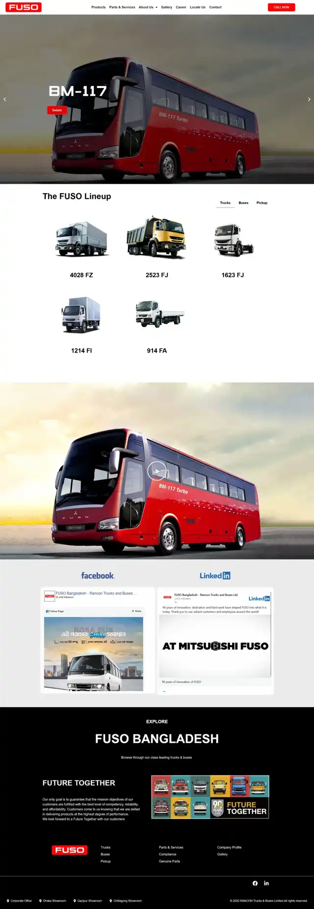 FUSO Bangladesh website, full-page screenshot