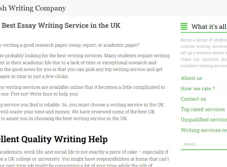 British Writing Company website