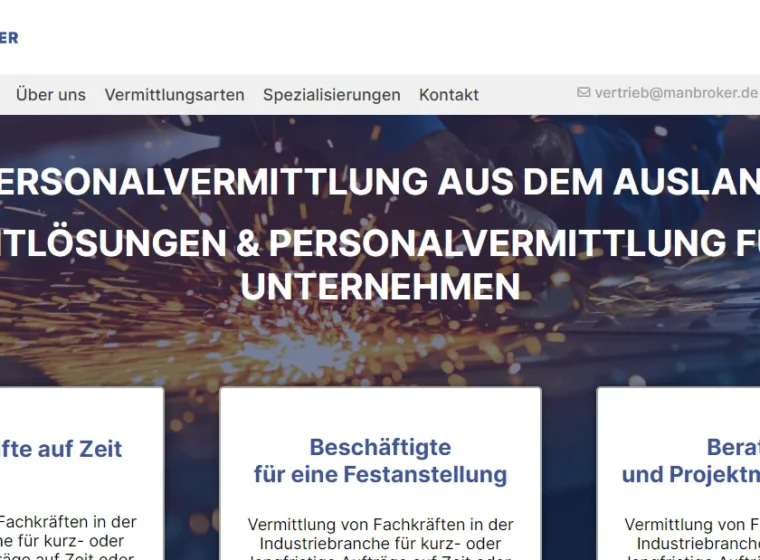 ManBroker website