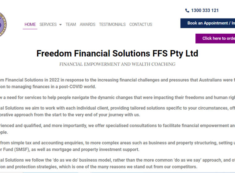 Freedom Financial Solutions FFS Pty Ltd website