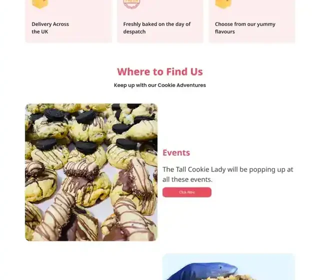 The Tall Cookie Lady website screenshot